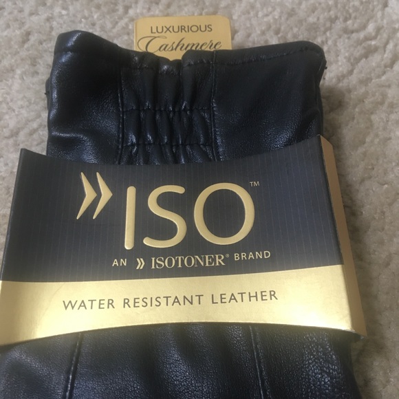 NWT ISO Leather Gloves Cashmere Lining Warm Medium - Picture 4 of 9
